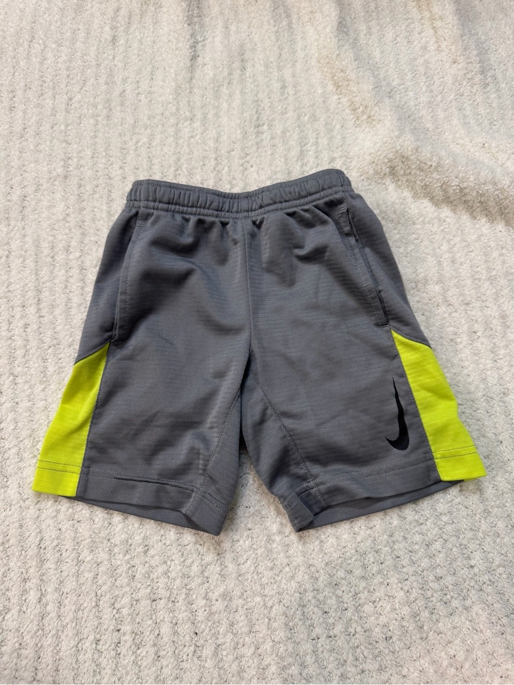Nike Gray Shorts with Neon Yellow Side Panels